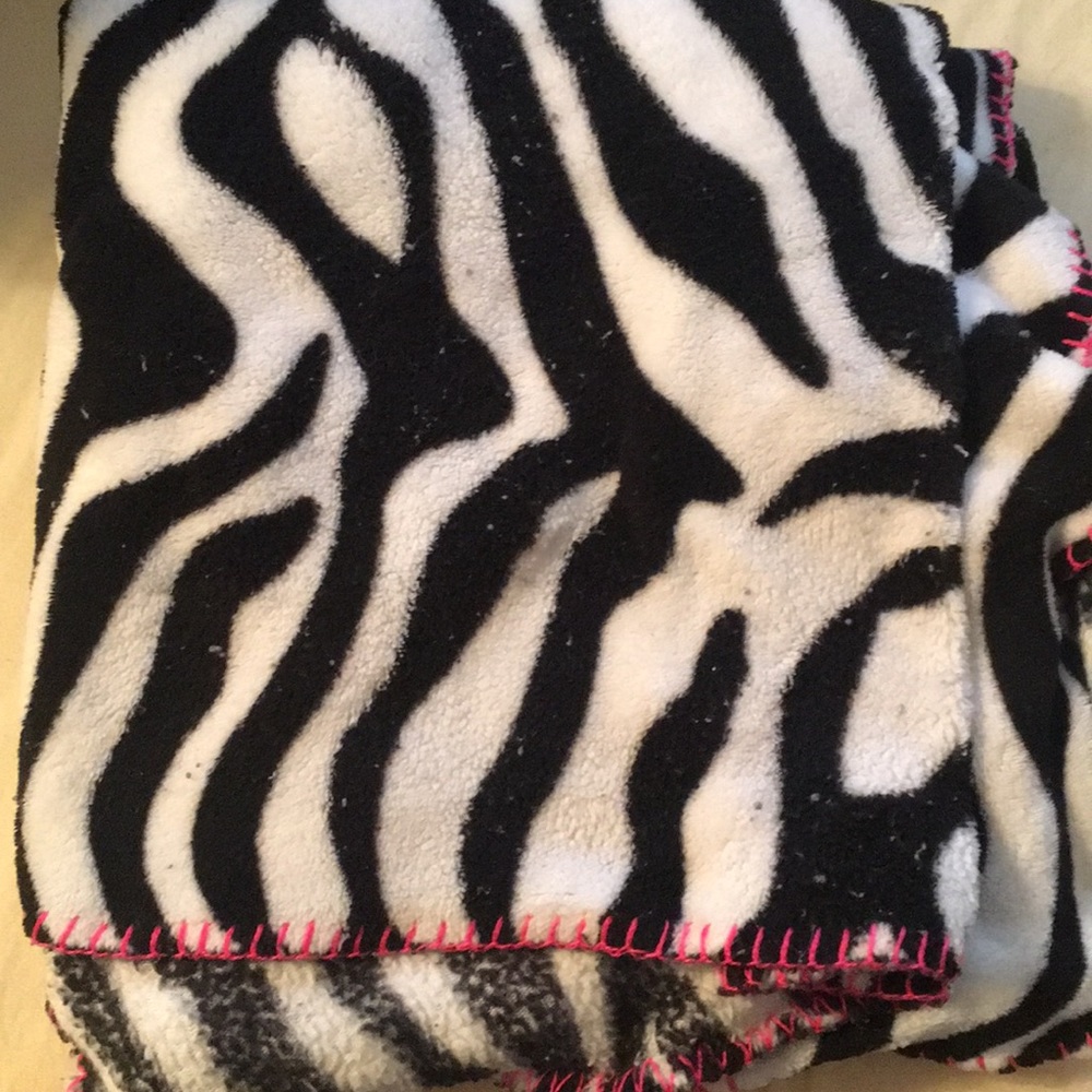 Zebra style plush blanket